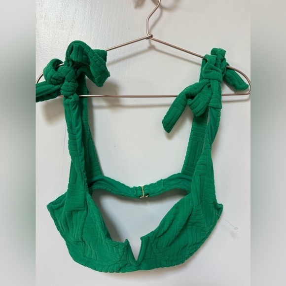 Beach Riot Blair Terry Bikini Top Jelly Bean Green Size L - Picture 2 of 5